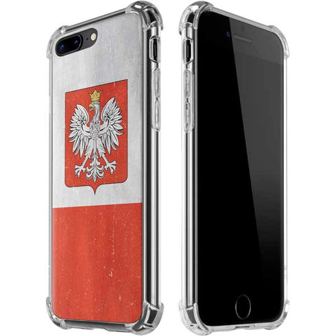 Poland Flag Distressed iPhone 7/8 Plus Clear Case